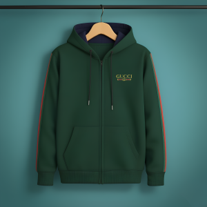 Stay Warm in Style with Gucci Hoodie(Bottle Green)